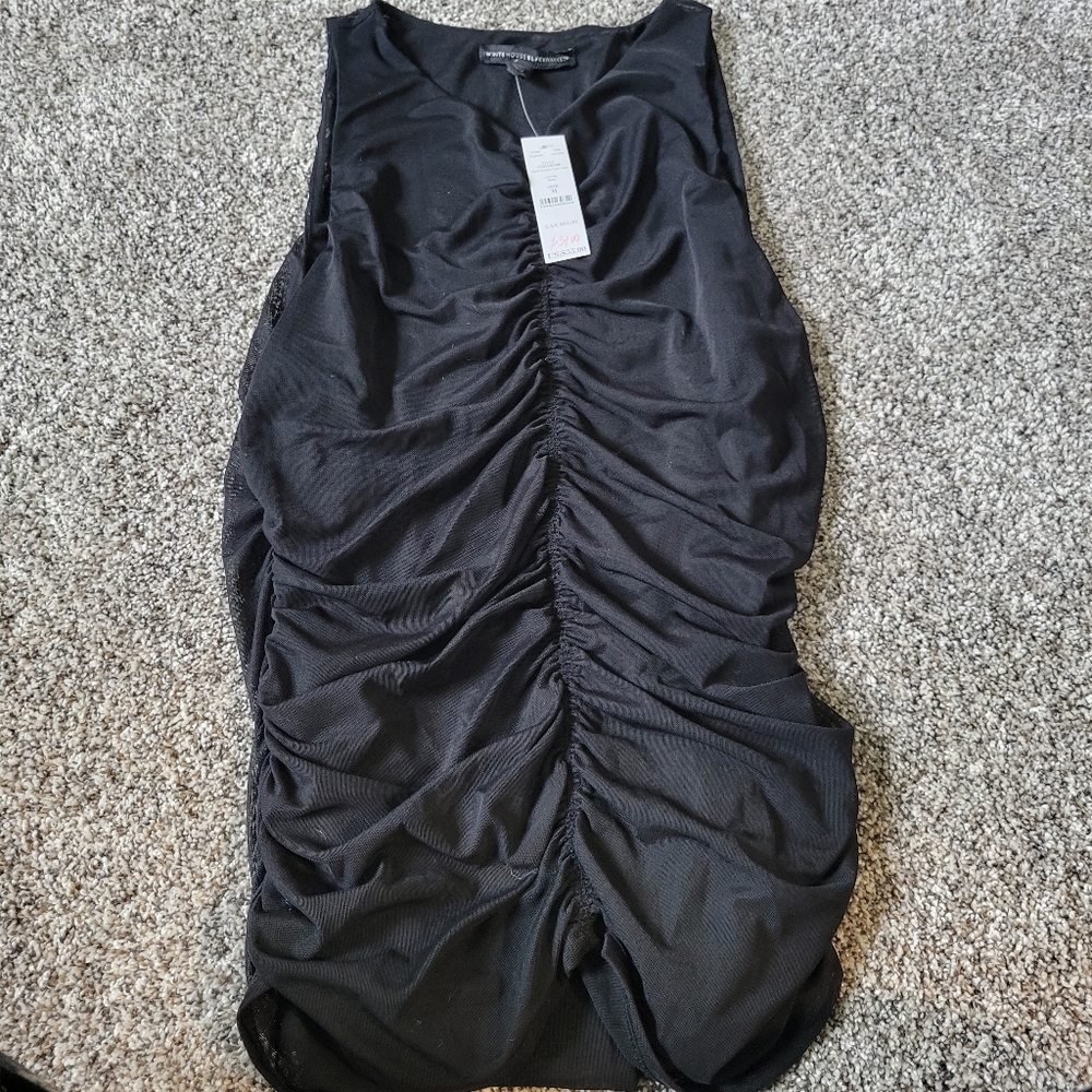 Elegant Black Ruched Dress